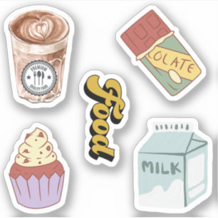 Adesivo Café de chocolate bonito Bebida latina Scrapbook d