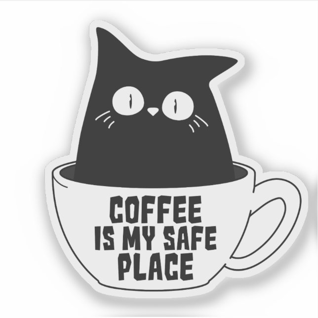 Adesivo Café É Meu Refúgio (Frente)