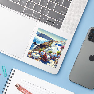 Adesivo Café em Santorini