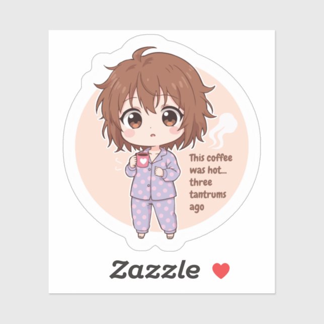 Adesivo Café Frio Engraçado Mamãe Cotação (Folha)