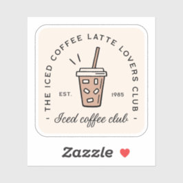 Adesivo Café gelado amantes de latão, clube de amantes est