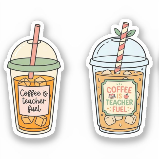 Adesivo Café Gelado é Combustível para Professores | Prese (Frente)