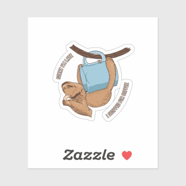 Adesivo Café Sloth (Folha)