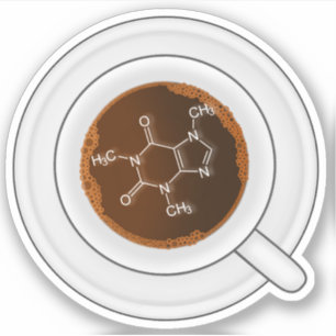 Adesivo Cafeine Molecule (Estrutura)