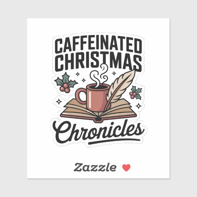 Adesivo Caffeinated Christmas Chronicles Cozy Book (Folha)