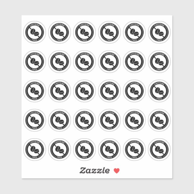 Adesivo Caffeine Free Wedding Place Card Mini Food Allergy (Folha)