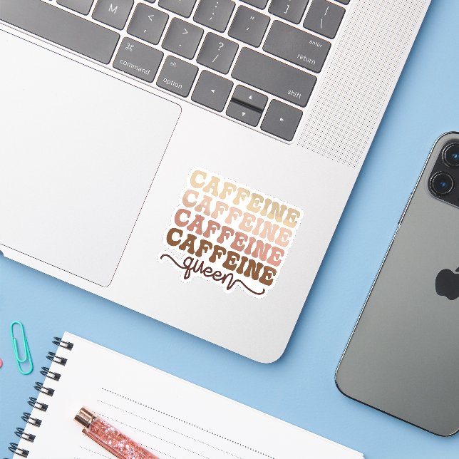 Adesivo Caffeine Queen I Love Coffee Quote Engraçado Happy (Notebook com iPhone)