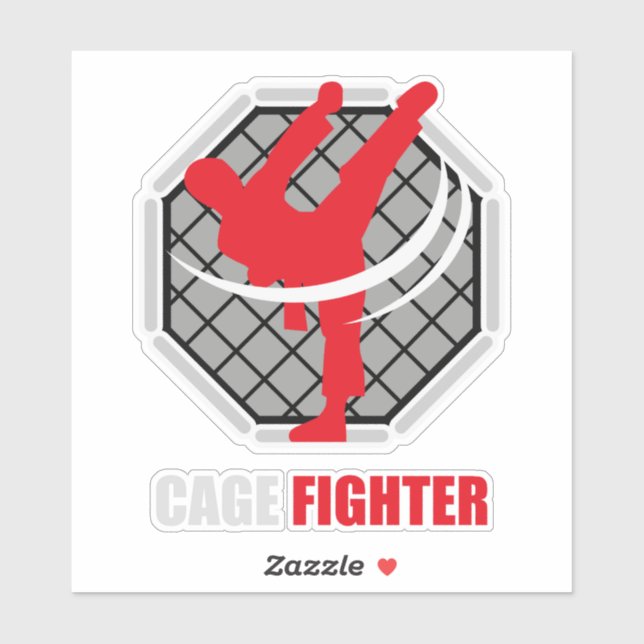 Adesivo Cage Fighter MMA Knockout (Folha)