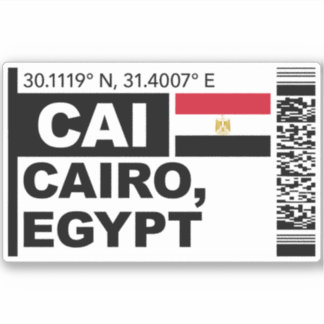 Adesivo CAI Cairo Boarding Pass - Egypt Travel