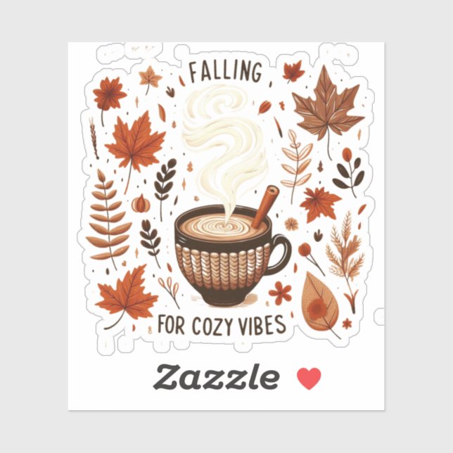 Adesivo Caindo para Cozy Vibes Autumn Cute Coffee & Fall (Folha)