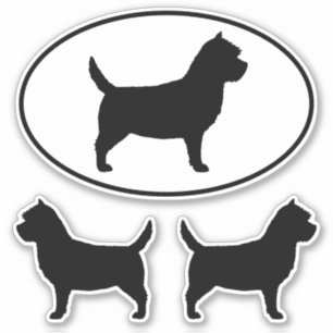 Adesivo Cairn Terrier Dog Silhouettes Vinyl Sticker Set