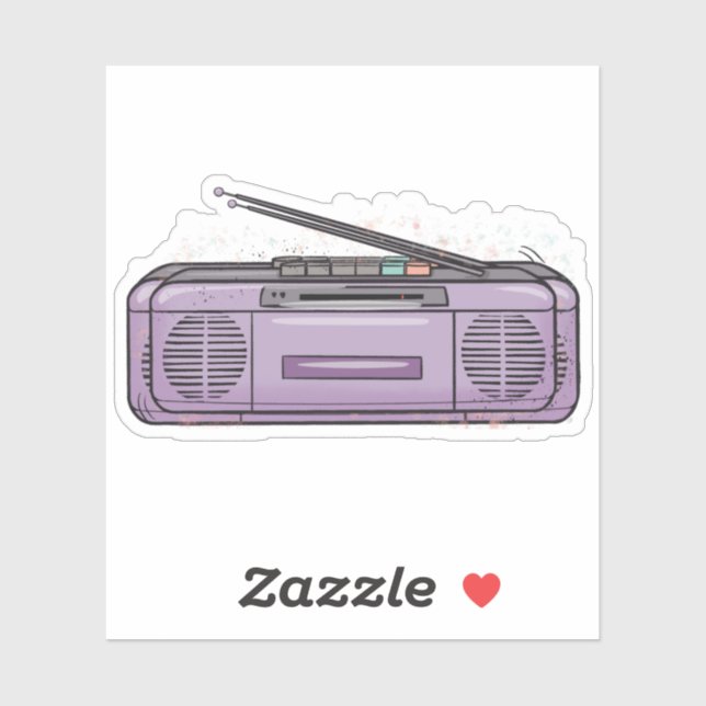 Adesivo Caixa de boom roxa (Folha)