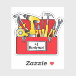 Adesivo Caixa de ferramentas:Homem de mão número um!