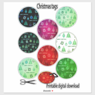 Adesivo Caixa de presente de árvore de design do estilo de