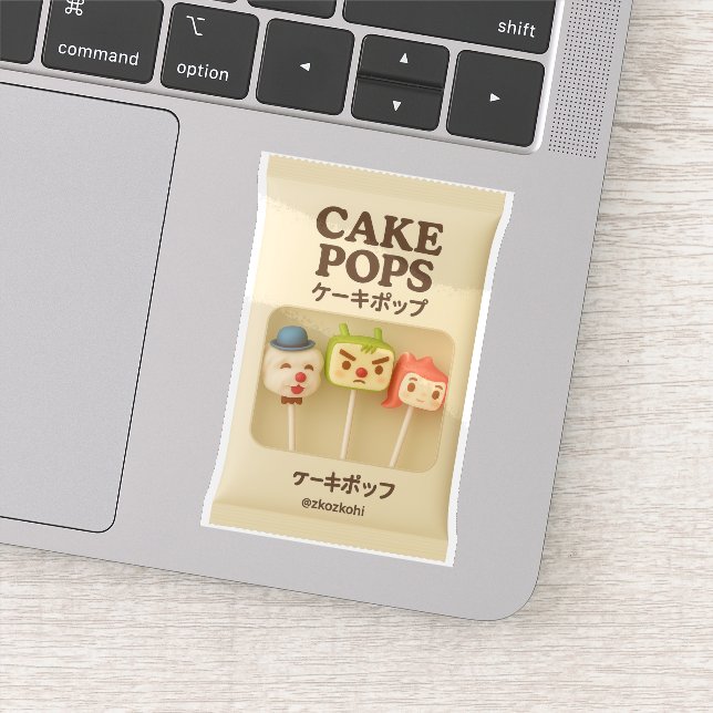 Adesivo Cake Pops Trio: Cute Character Lollipop Party (Detalhe)