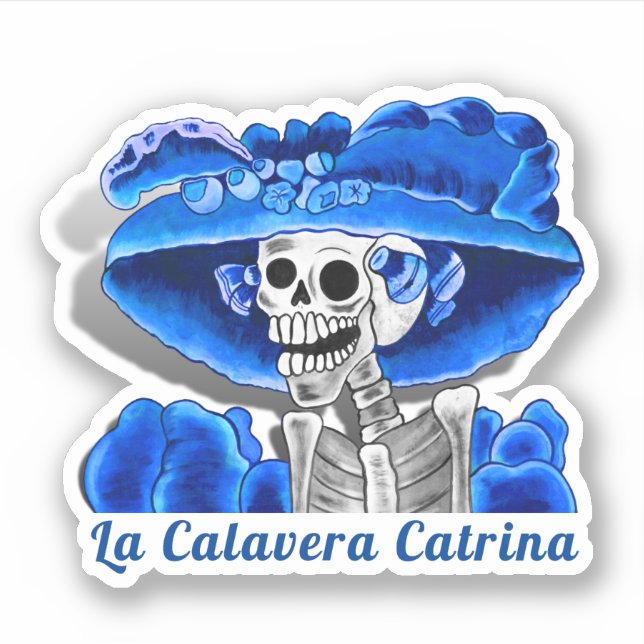 Adesivo Calavera Blue Dia De Los Muertos (Frente)