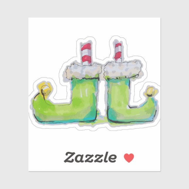 Adesivo Calçados de elfo de Natal (Folha)