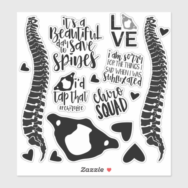 Adesivo Calços Chiropráticos, Chiropractor, Laptop (Folha)