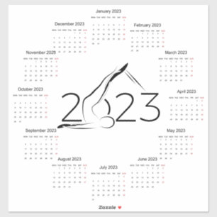 Adesivo Calendário 2023 para instrutor Pilatos Large Clock