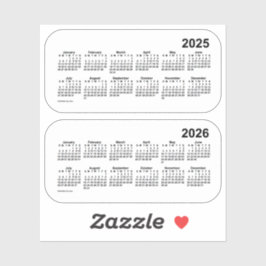 Adesivo Calendário 2025 Transparente 2026 por Janz