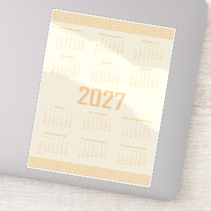 Adesivo Calendário 2027, Fretwork Grego, Bege em Cosmic La