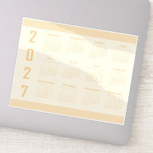 Adesivo Calendário 2027, Fretwork Grego, Bege em Cosmic La