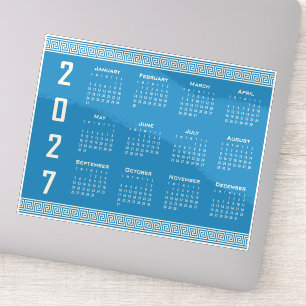 Adesivo Calendário 2027, Fretwork Grego, Cosmic Latte em A