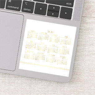 Adesivo Calendário Anual Dourado da Deco de Arte Branca 20