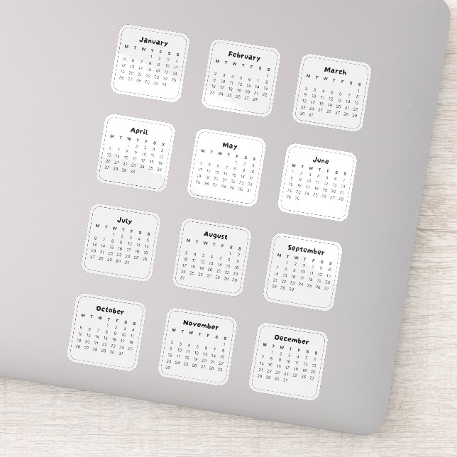 Adesivo Calendário Arco-íris de 2026 (Detalhe)