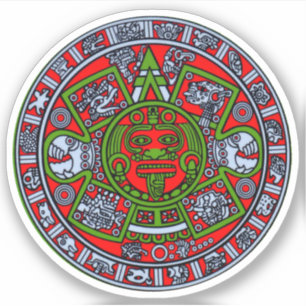 Adesivo Calendário Aztec Mexicano Sun Stone Chicano Hispân