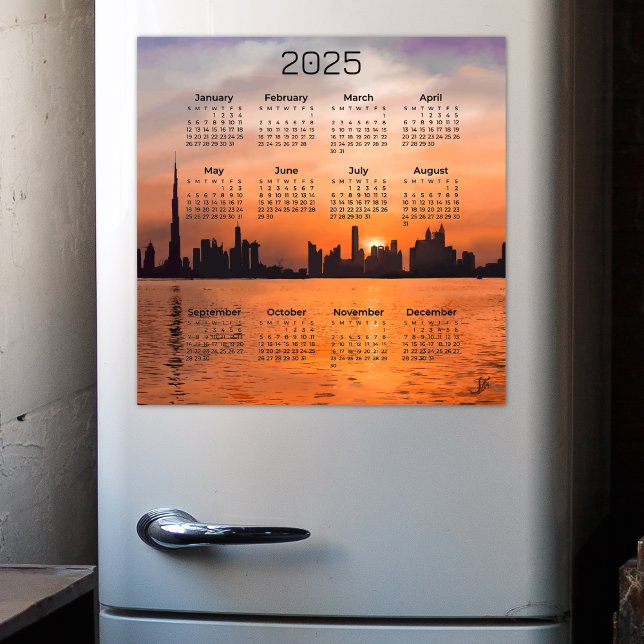 Adesivo Calendário de 2025 - Sunset sobre uma cidade litor (Criador carregado)