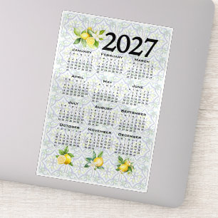 Adesivo Calendário de 2027 Limões Azulejos Italianos Medit