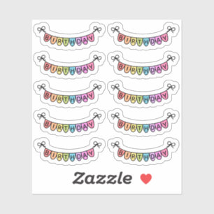 Adesivo Calendário de Banner do Lembrete de Aniversário Fe