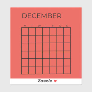 Adesivo Calendário de dezembro Vermelho Não Atualizado par