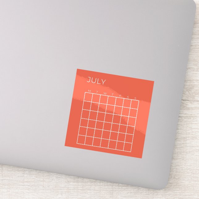 Adesivo Calendário de julho Inatualizado do Coral White pa (Detalhe)