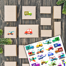 Adesivo Calendário do Advento do Transporte de Natal