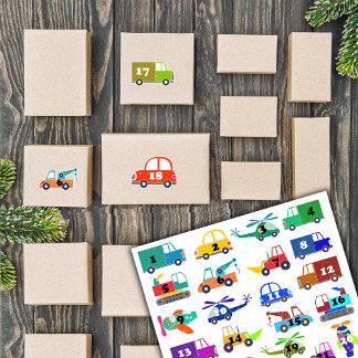 Adesivo Calendário do Advento do Transporte de Natal