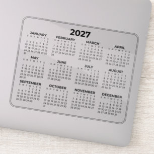 Adesivo Calendário Horizontal Laptop Ano Inteiro 2027