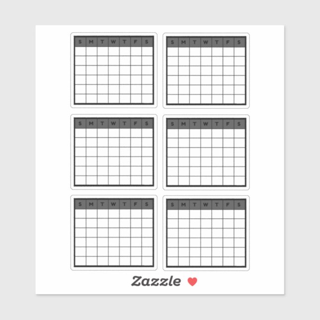 Adesivo Calendário Mensal (Folha)