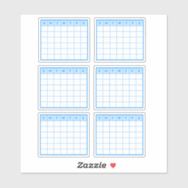 Adesivo Calendário Mensal Azul