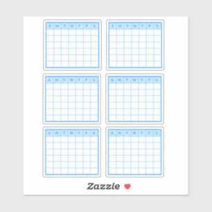 Adesivo Calendário Mensal Azul