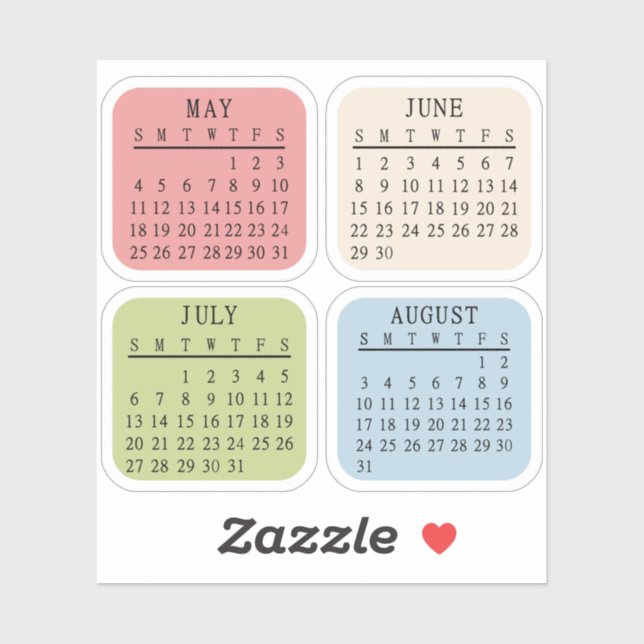 Adesivo Calendário Mensal do Diário do Bujo Planner 2025 (Folha)