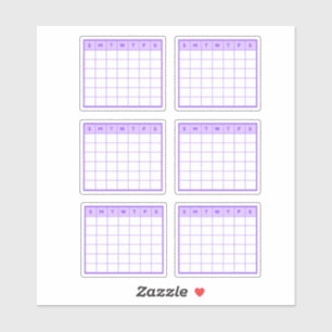 Adesivo Calendário Mensal Roxo