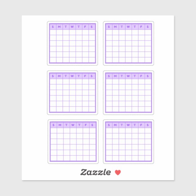 Adesivo Calendário Mensal Roxo (Folha)