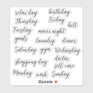 Adesivo Calendário Sticker para Planners PAPEL DE CARTA