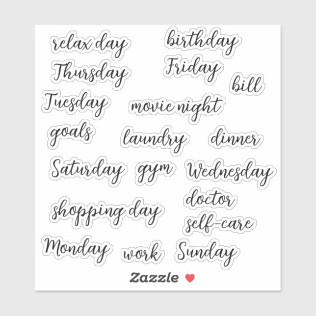 Adesivo Calendário Sticker para Planners | PAPEL DE CARTA (Folha)