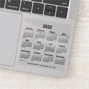 Adesivo Calendário Transparente 2022 por Janz