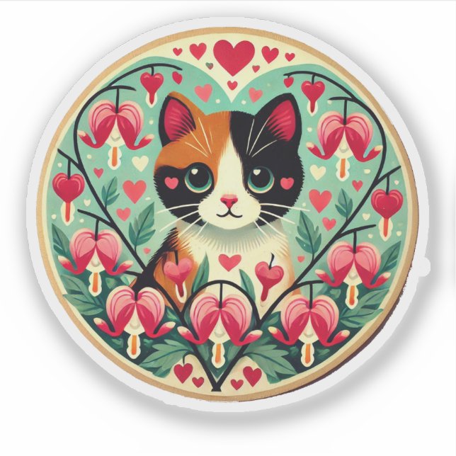 Adesivo Calico Cat Love (Frente)