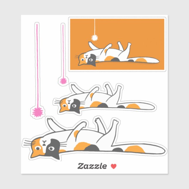 Adesivo Calico Cat não motivado | Gatinho de Pet Engraçado (Folha)