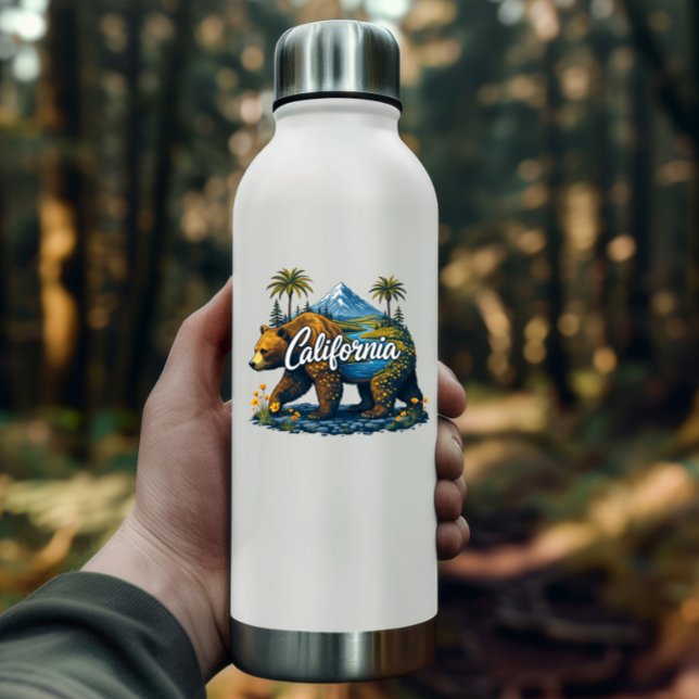 Adesivo California Nature Bear Sticker | Mountain & Poppy (California Nature Bear Sticker | Mountain & Poppy Art by PiggyPrint Stickers. )